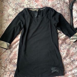 Used Burberry black long sleeve shirt